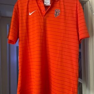 New With Tags Orange San Francisco Giants Dri-Fit Nike Baseball Golf Shirt